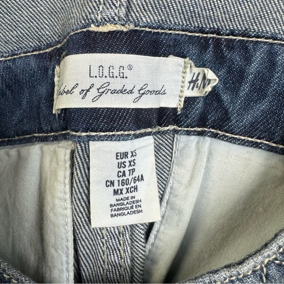 Label Of Graded Goods LOGG H&M Blue Denim Overalls Dungarees  Women’s Size XS - Picture 5 of 7